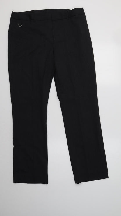 Womens UK Size 14 Preworn Regular Fit Dress Pants Grey Trousers
