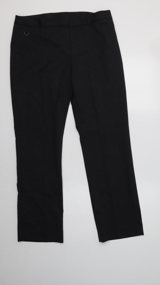 Womens UK Size 14 Preworn Regular Fit Dress Pants Grey Trousers