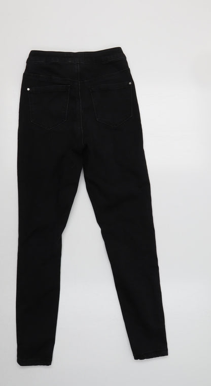Missguided Womens Black  Cotton Skinny Jeans Size 8 L26 in Regular