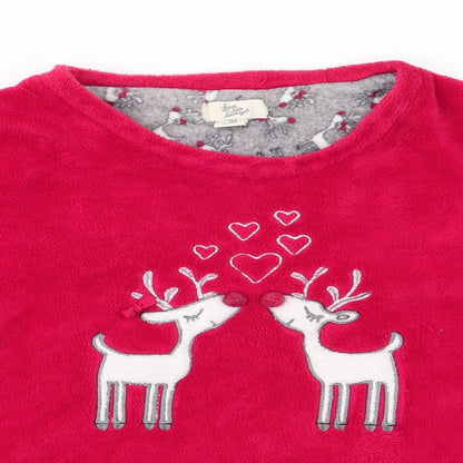Love To Lounge Womens Red Animal Print Polyester  Pyjama Top Size 14   - Christmas Pyjama Top