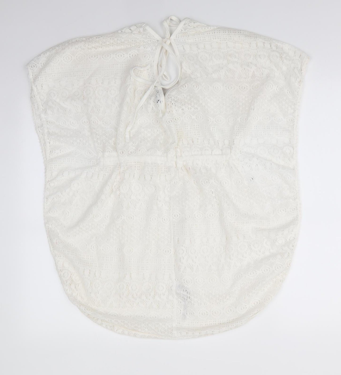 Primark Womens Ivory Geometric  Tunic Blouse  V-Neck - Beach Cover Up