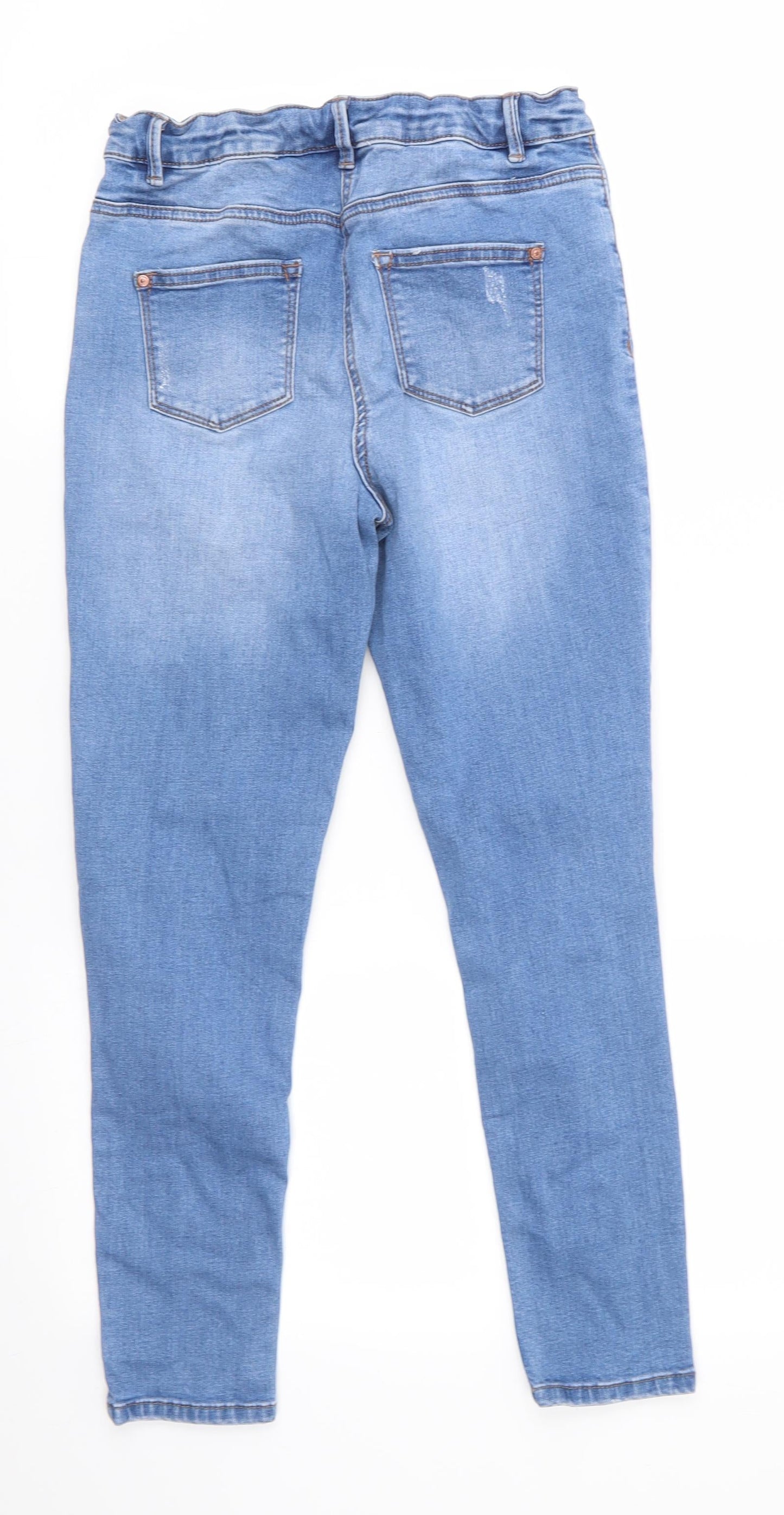 I Love Girlswear Girls Blue  Cotton Skinny Jeans Size 12 Years  Regular Zip - Distressed Jeans
