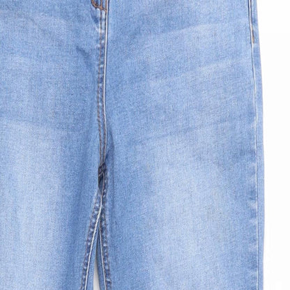 I Love Girlswear Girls Blue  Cotton Skinny Jeans Size 12 Years  Regular Zip - Distressed Jeans