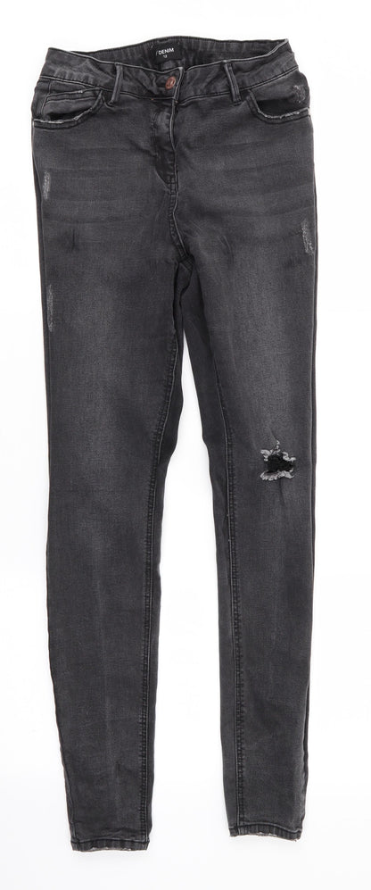 / Denim Womens Black  Cotton Skinny Jeans Size 12 L29 in Regular
