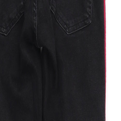 Denim Co Womens Black  Cotton Skinny Jeans Size 12 L26 in Regular  - Red & Blue Seam Detail