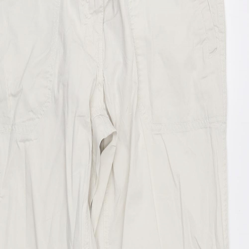 Womens UK Size 12 H&M Regular Fit Chino Ivory Trousers