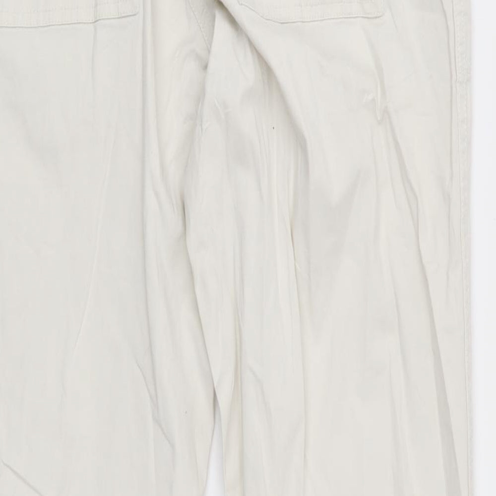 Womens UK Size 12 H&M Regular Fit Chino Ivory Trousers