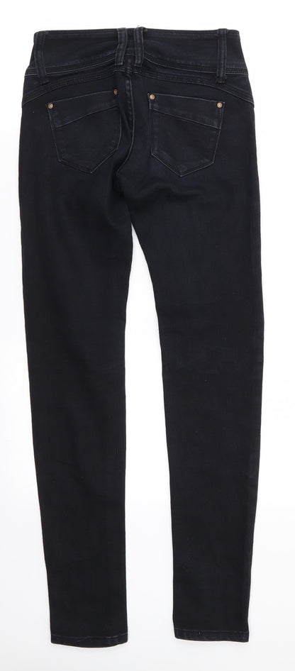 Miss R J New Fashion Womens Blue  Cotton Skinny Jeans Size 8 L31 in Regular  - Blue Black mix Deep waistable