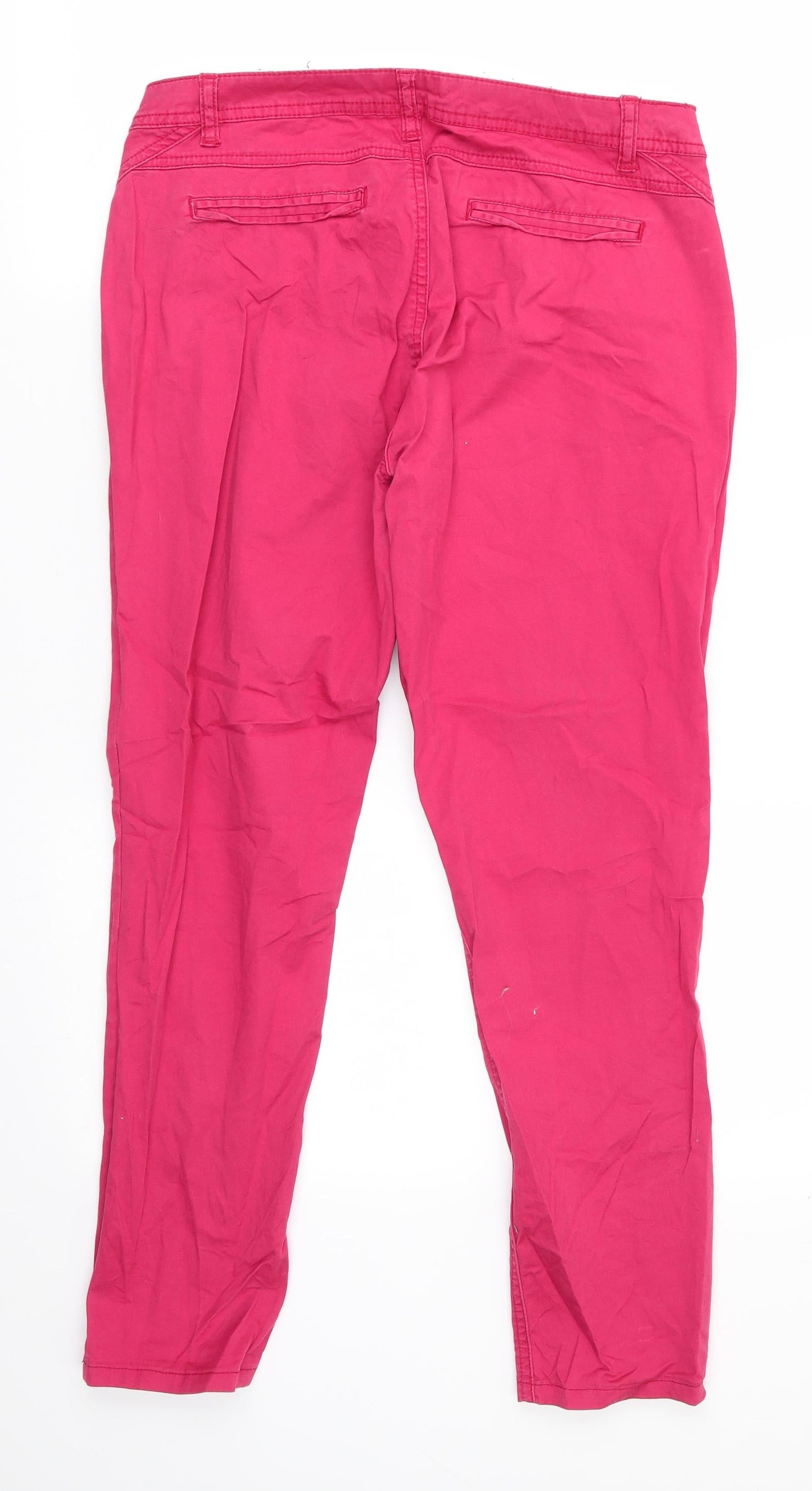 YFL Reserved Womens Red  Cotton Cropped Trousers Size 8 L25 in Regular