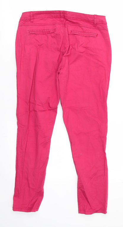 YFL Reserved Womens Red  Cotton Cropped Trousers Size 8 L25 in Regular