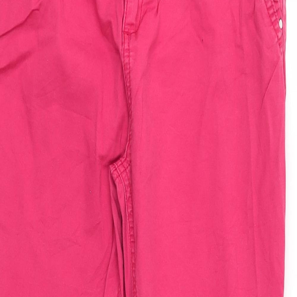 YFL Reserved Womens Red  Cotton Cropped Trousers Size 8 L25 in Regular