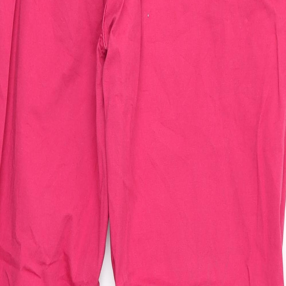 YFL Reserved Womens Red  Cotton Cropped Trousers Size 8 L25 in Regular