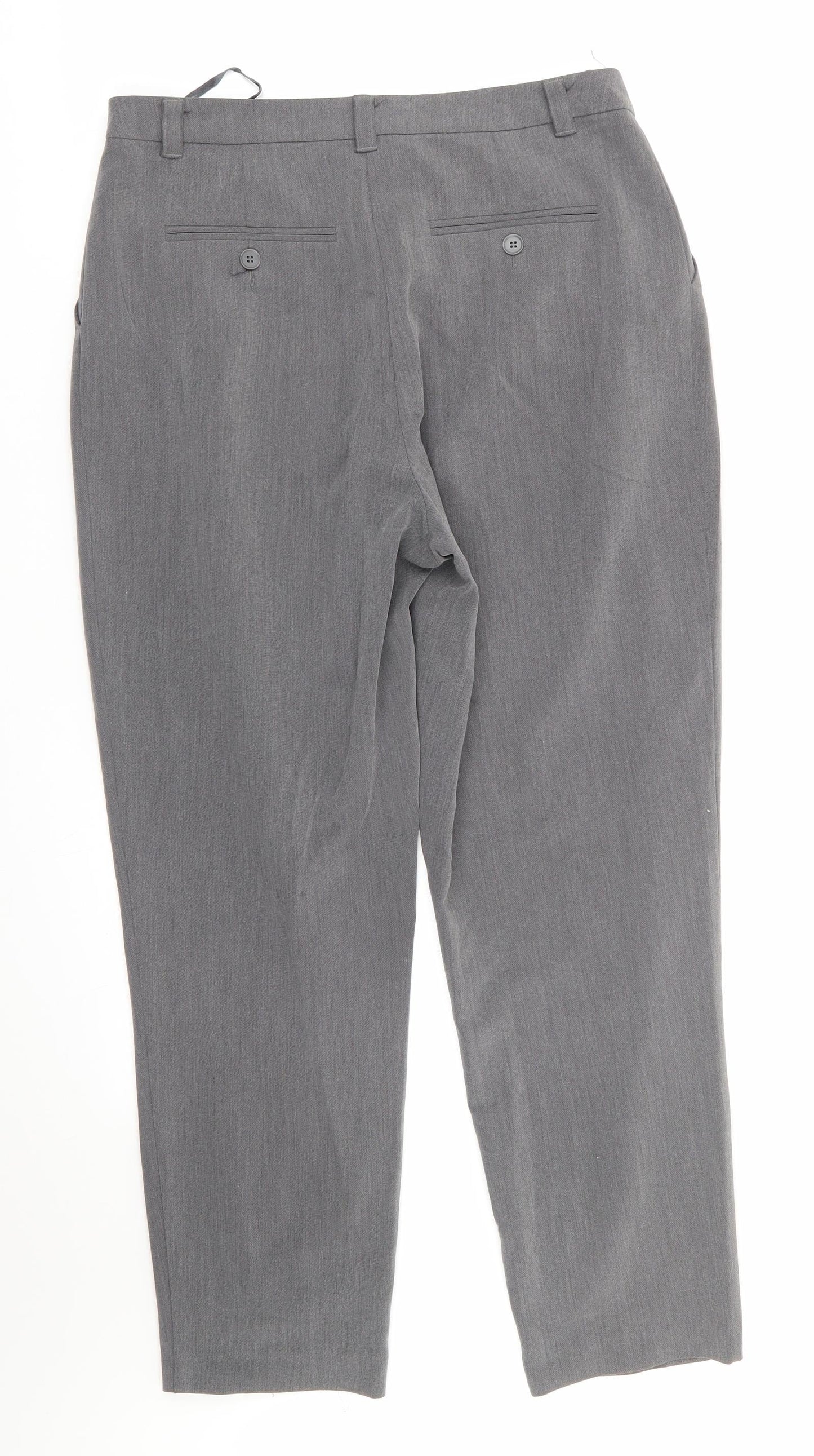 Topshop Womens Grey  Polyester Trousers  Size 10 L26 in Regular  - Light Grey
