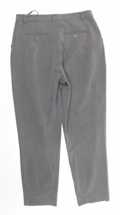 Topshop Womens Grey  Polyester Trousers  Size 10 L26 in Regular  - Light Grey