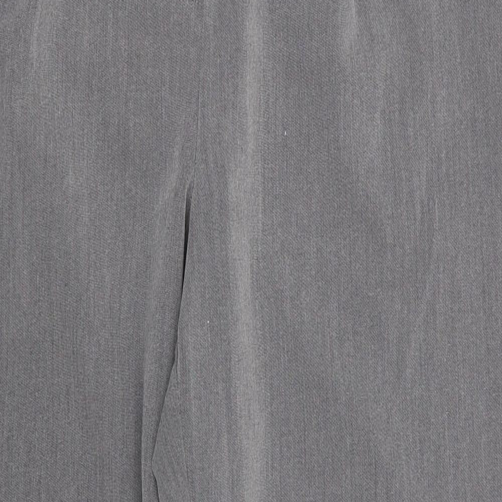 Topshop Womens Grey  Polyester Trousers  Size 10 L26 in Regular  - Light Grey