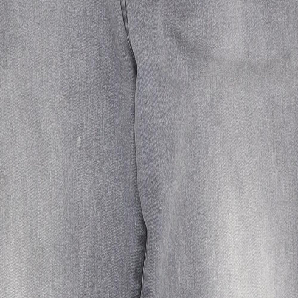 Monsoon Womens Grey Floral Cotton Straight Jeans Size 12 L27 in Regular  - Embroidered back pockets