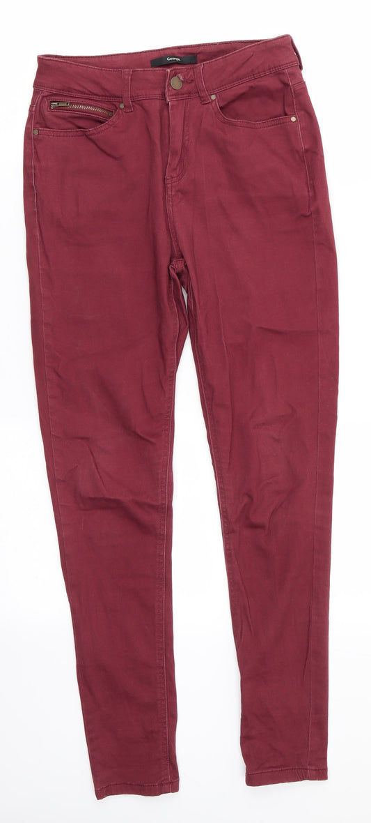 George Womens Brown  Cotton Skinny Jeans Size 10 L28 in Regular  - Soft Feel Chestnut Brown colour