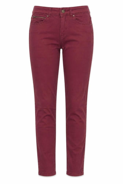 Front view of George women’s brown cotton skinny jeans, size UK 10, 28-inch leg regular - soft feel chestnut brown colour