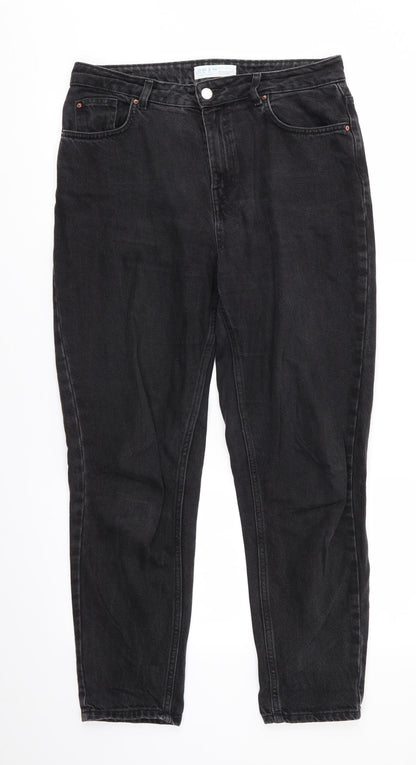 Denim Co Womens Black  Cotton Straight Jeans Size 12 L27 in Regular