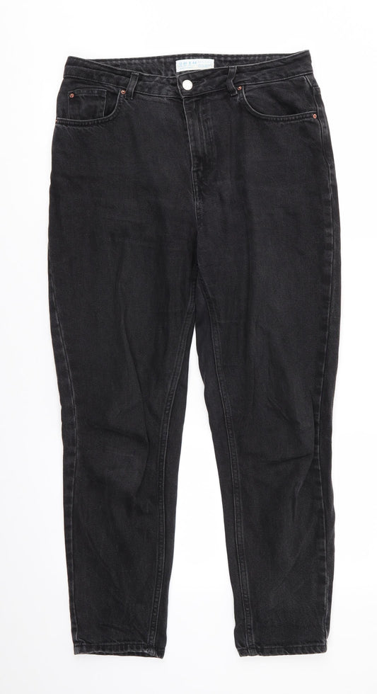 Denim Co Womens Black  Cotton Straight Jeans Size 12 L27 in Regular