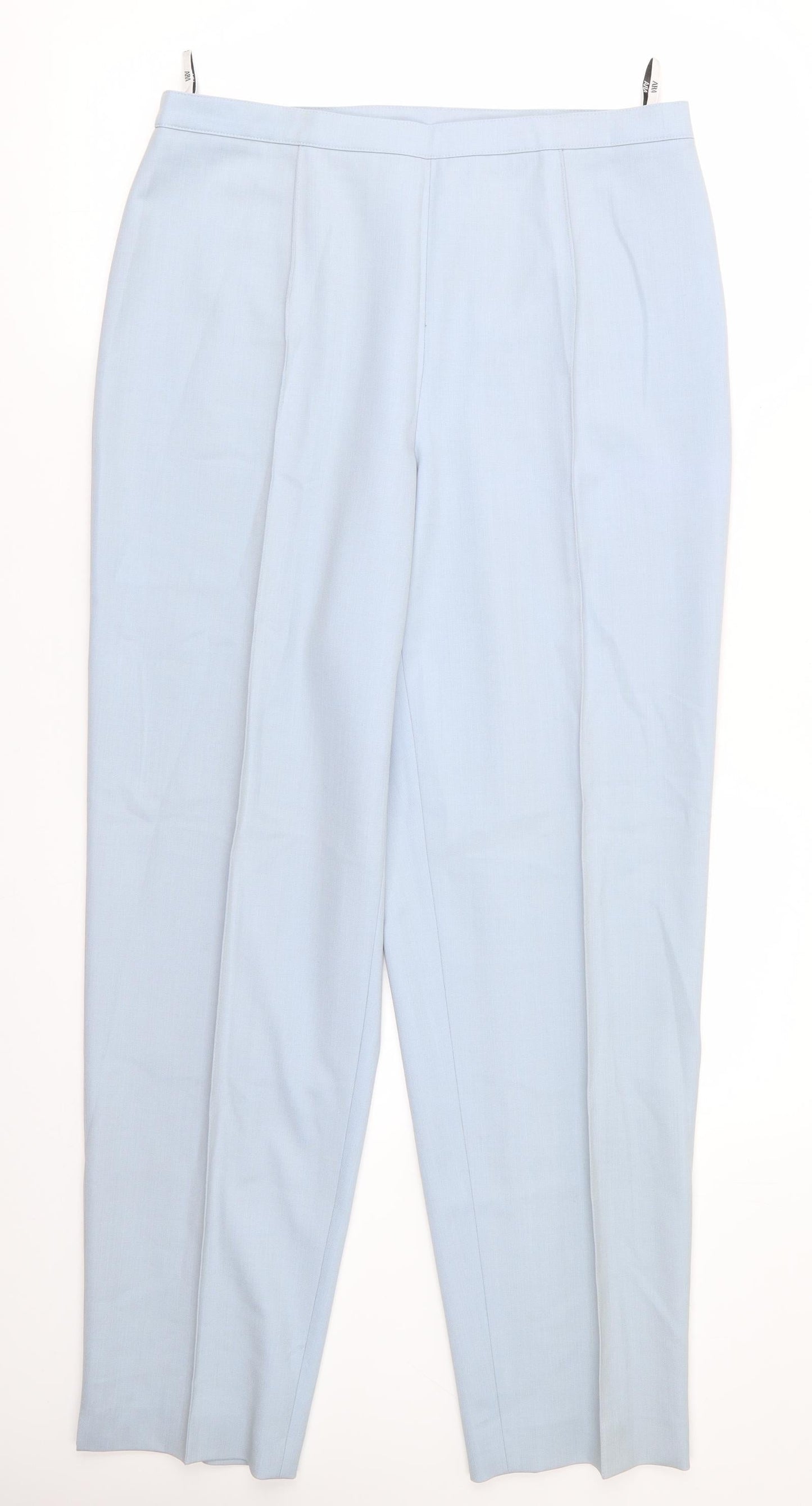 ara Womens Blue  Polyester Trousers  Size 18 L30 in Regular  - Pale Blue Raised front & back seams Short out ankle vents
