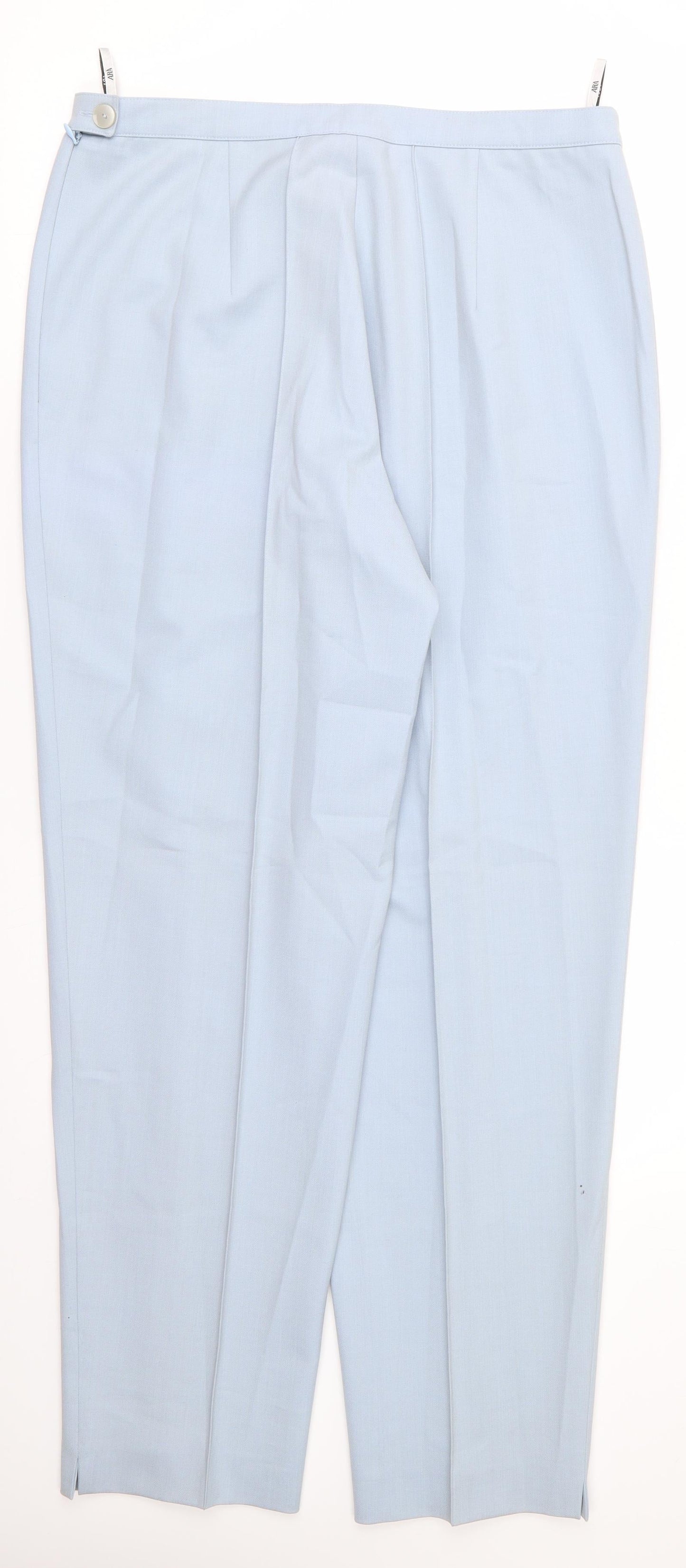 ara Womens Blue  Polyester Trousers  Size 18 L30 in Regular  - Pale Blue Raised front & back seams Short out ankle vents