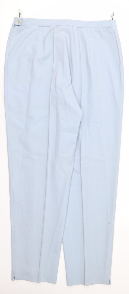 ara Womens Blue  Polyester Trousers  Size 18 L30 in Regular  - Pale Blue Raised front & back seams Short out ankle vents