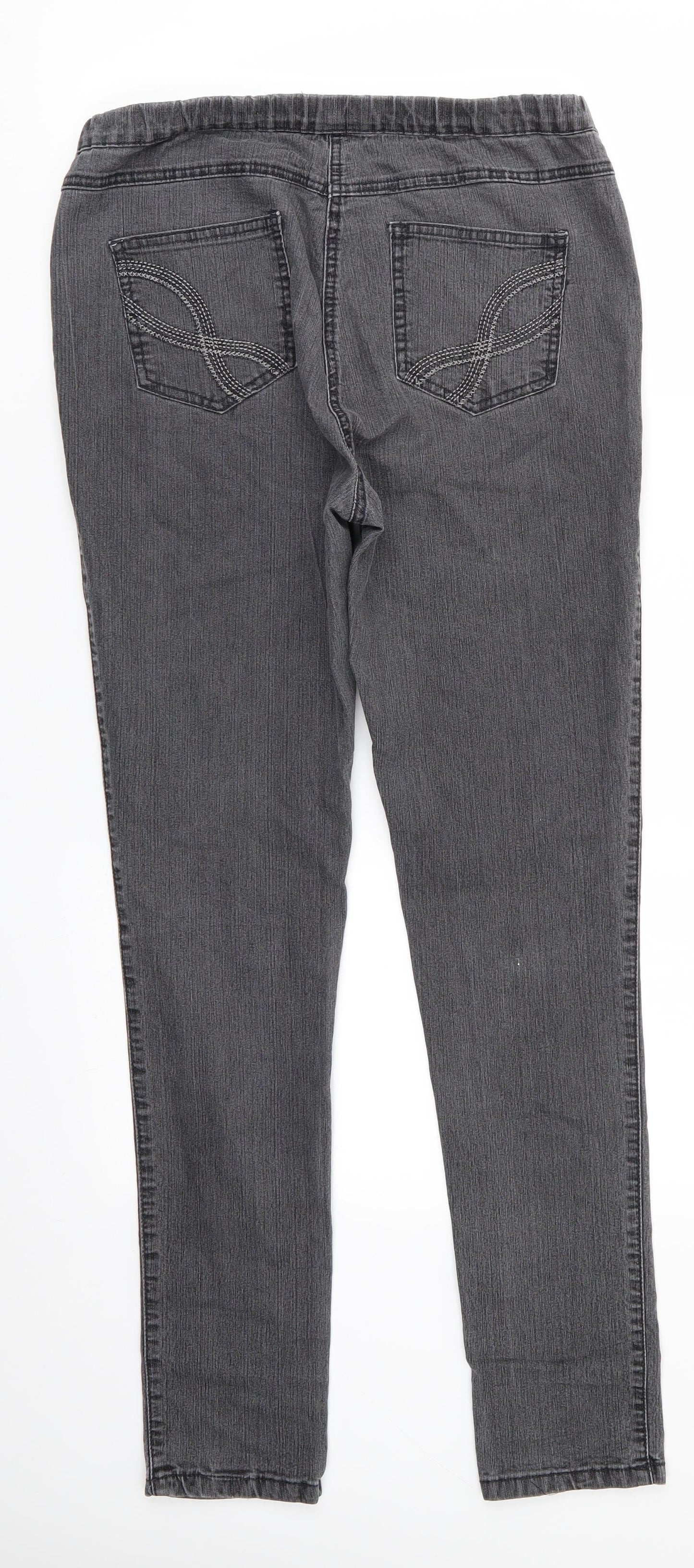 M&Co Womens Black  Cotton Jegging Jeans Size 12 L30 in Regular