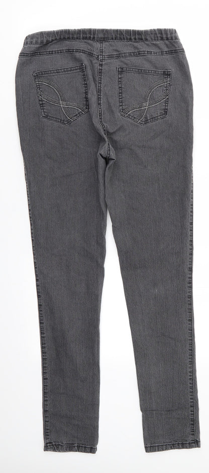 M&Co Womens Black  Cotton Jegging Jeans Size 12 L30 in Regular