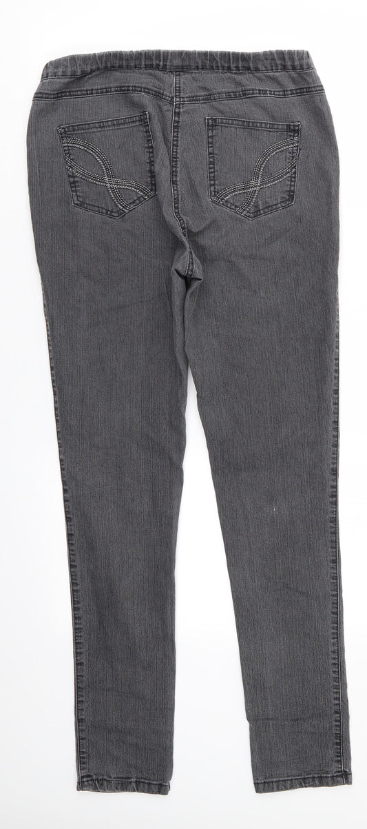 M&Co Womens Black  Cotton Jegging Jeans Size 12 L30 in Regular