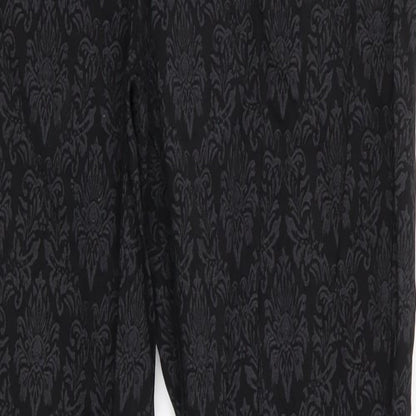 TU Womens Black Floral Viscose Jegging Jeans Size 8 L27 in Regular  - Embossed black grey pattern