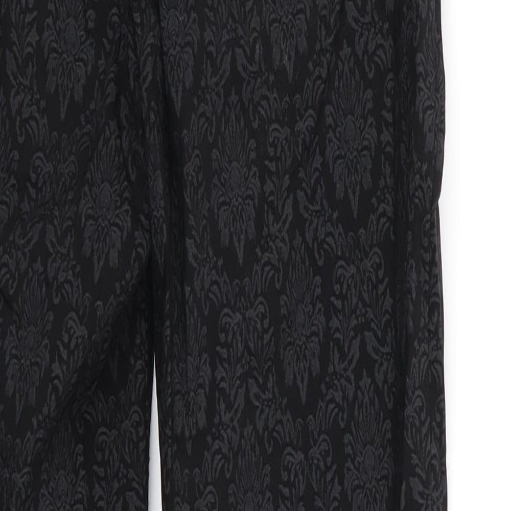 TU Womens Black Floral Viscose Jegging Jeans Size 8 L27 in Regular  - Embossed black grey pattern