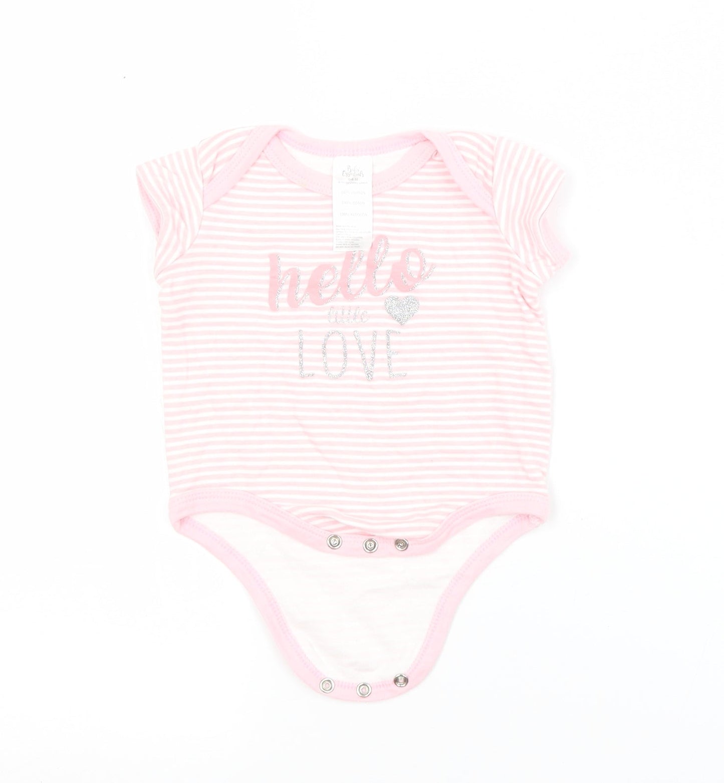 Preworn Baby Pink Striped Cotton Babygrow One-Piece Size 3-6 Months