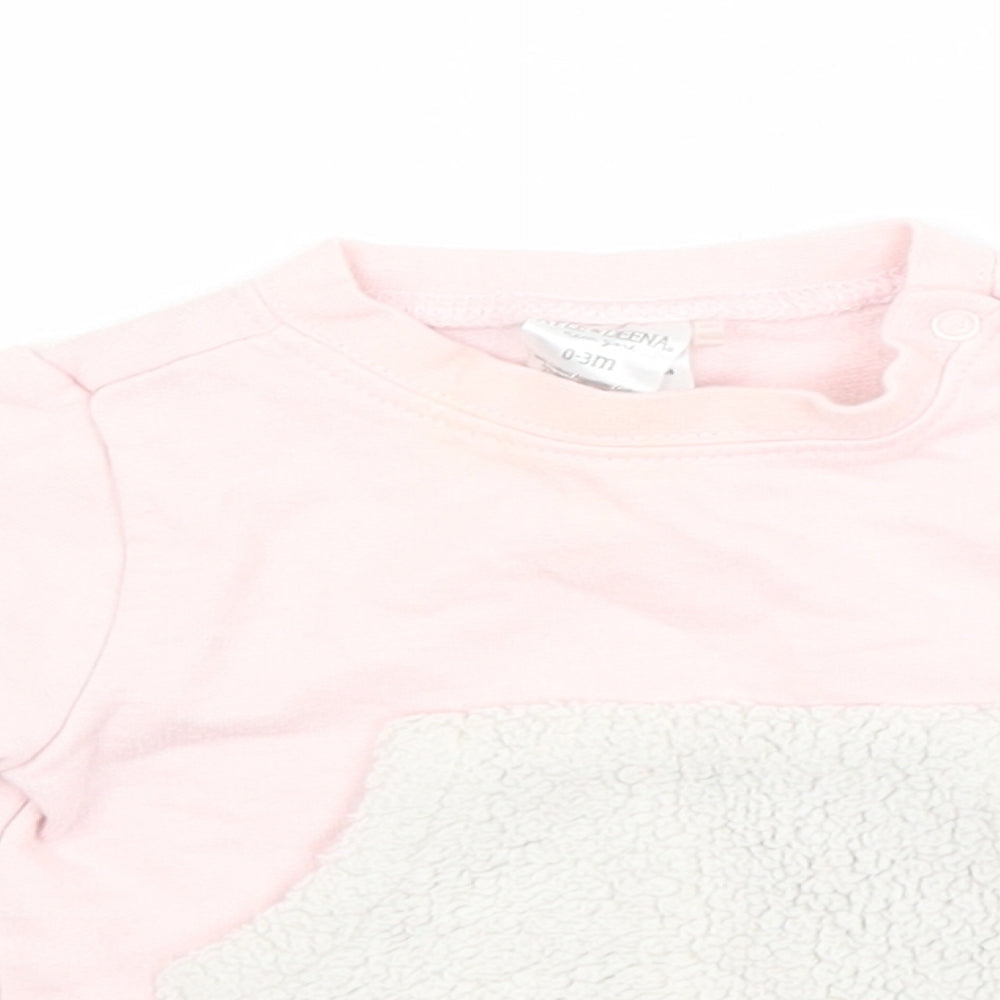 Kyle & Deena Girls Pink  Cotton Pullover Jumper Size 0-3 Months
