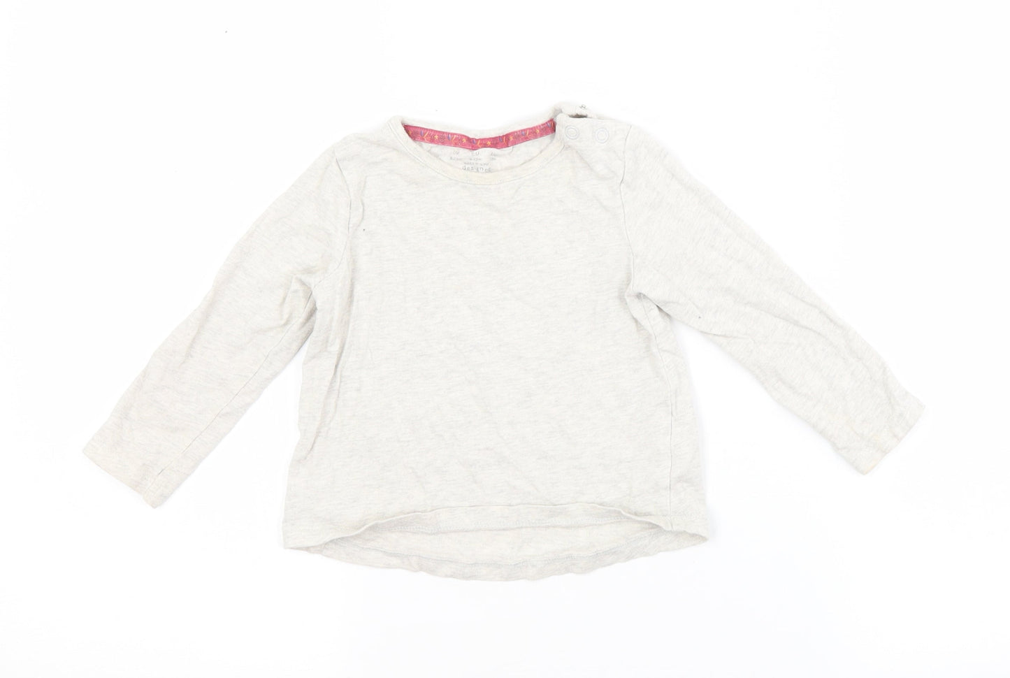 F&F Baby Grey  Cotton Basic T-Shirt Size 9-12 Months Crew Neck