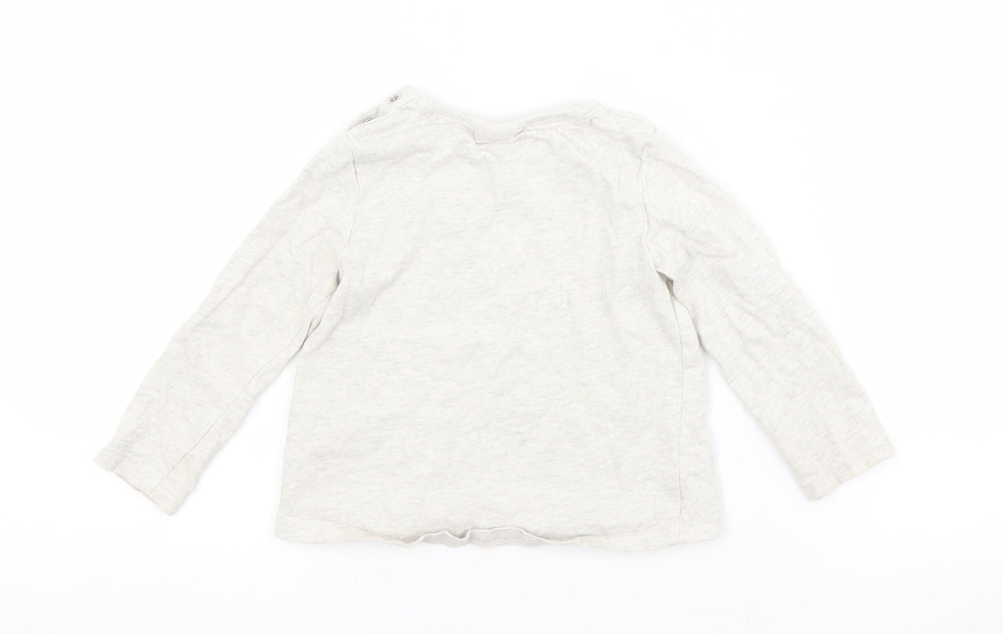 F&F Baby Grey  Cotton Basic T-Shirt Size 9-12 Months Crew Neck