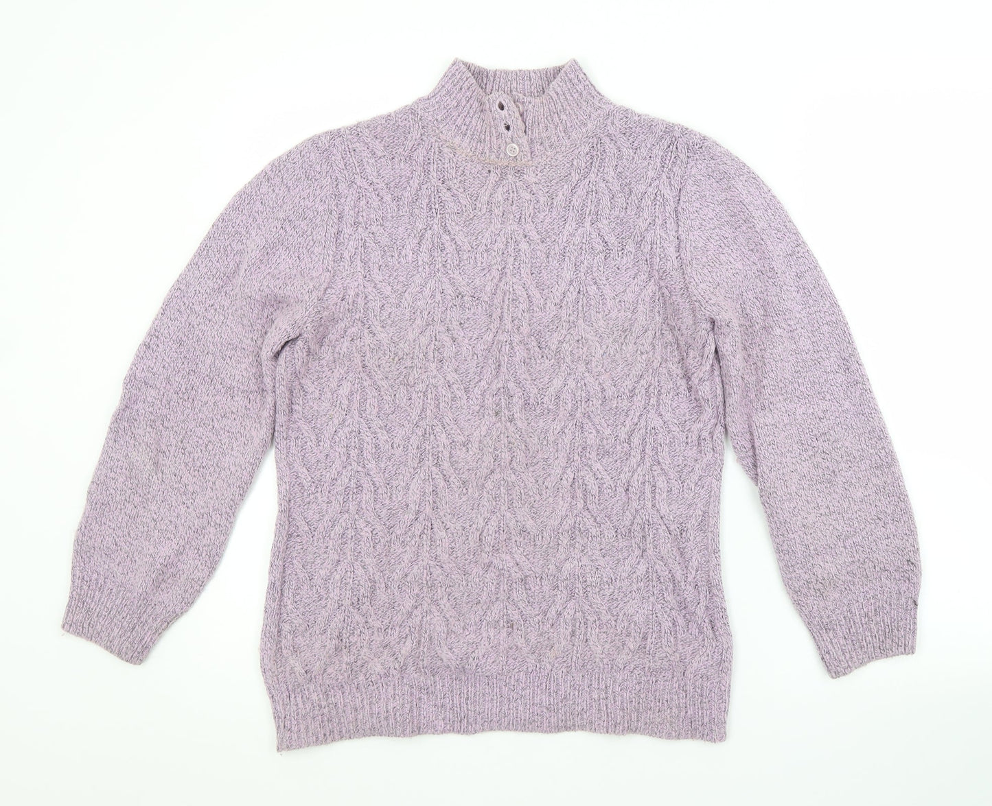 Damart Womens Purple Round Neck  Acrylic Pullover Jumper Size 10