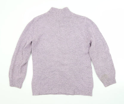 Damart Womens Purple Round Neck  Acrylic Pullover Jumper Size 10