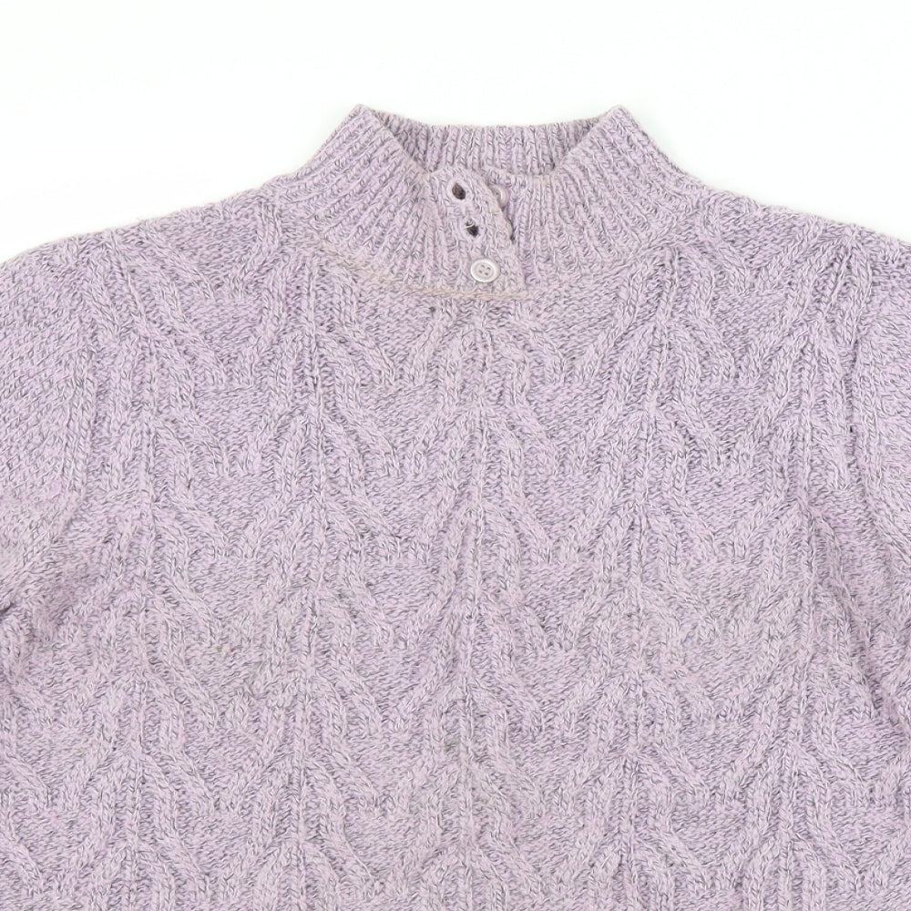 Damart Womens Purple Round Neck  Acrylic Pullover Jumper Size 10
