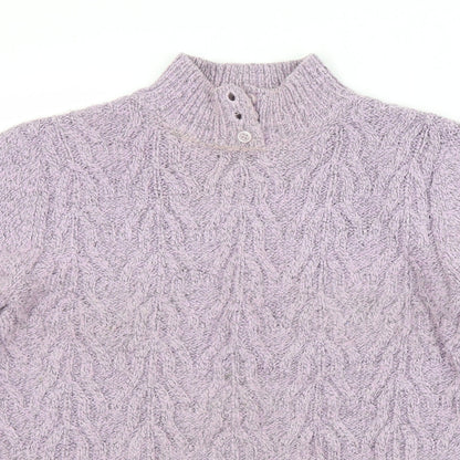 Damart Womens Purple Round Neck  Acrylic Pullover Jumper Size 10