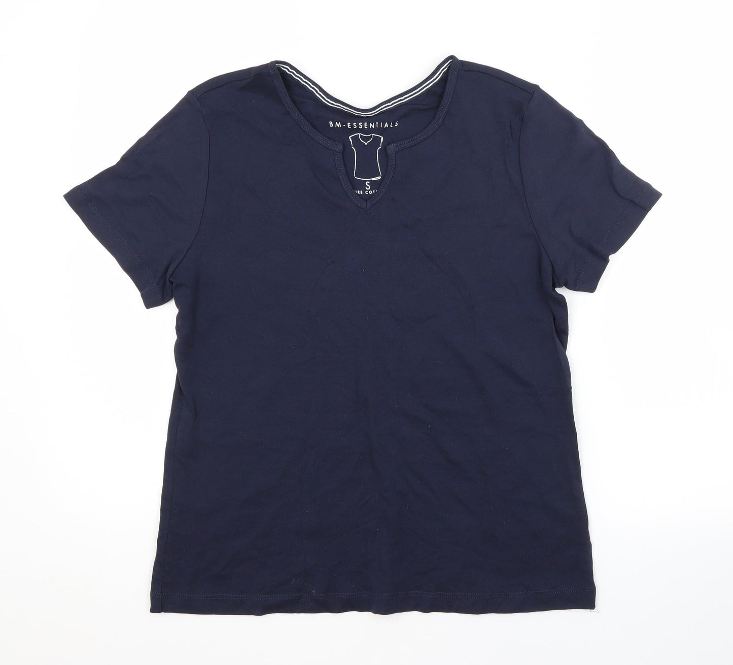 Womens UK Size S BM Blue Basic T-Shirt