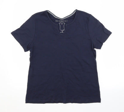 Womens UK Size S BM Blue Basic T-Shirt