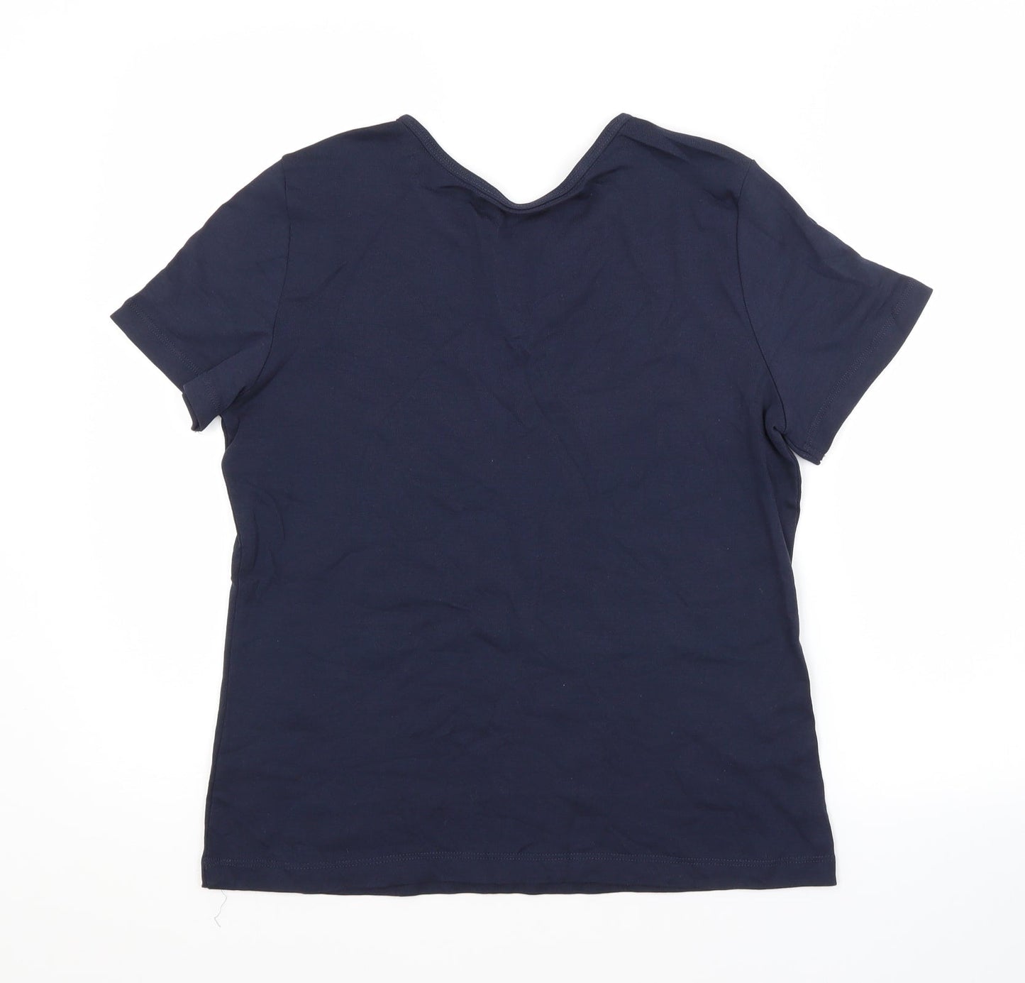 Womens UK Size S BM Blue Basic T-Shirt