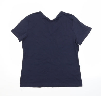 Womens UK Size S BM Blue Basic T-Shirt