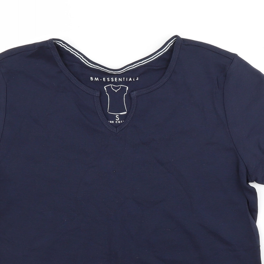 Womens UK Size S BM Blue Basic T-Shirt