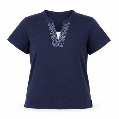 Bonmarché Womens Blue  Polyester Basic Blouse Size M V-Neck