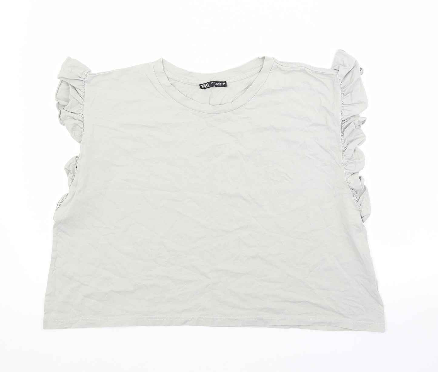 Womens UK Size L Zara Grey Basic Blouse