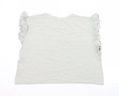 Womens UK Size L Zara Grey Basic Blouse