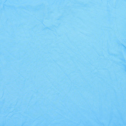 M&S Mens Blue  Cotton  Polo Size L Collared
