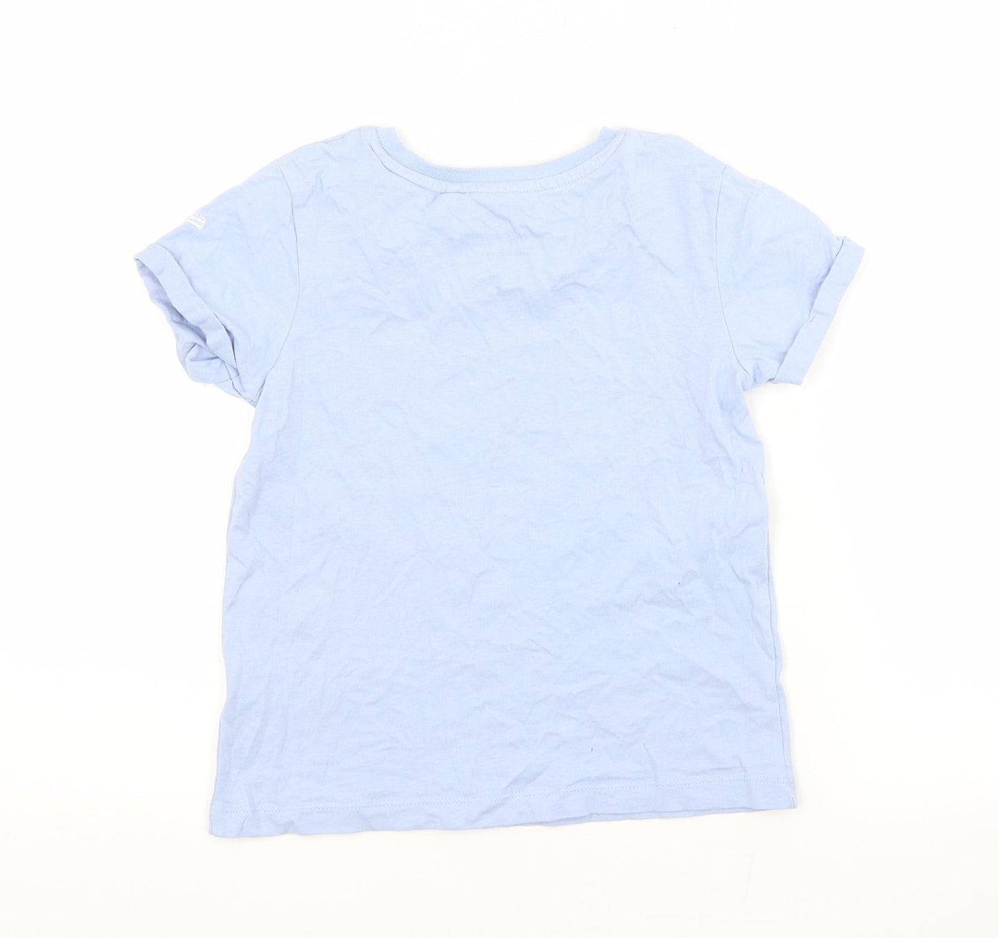 NEXT Girls Blue  Cotton Basic T-Shirt Size 7 Years Crew Neck